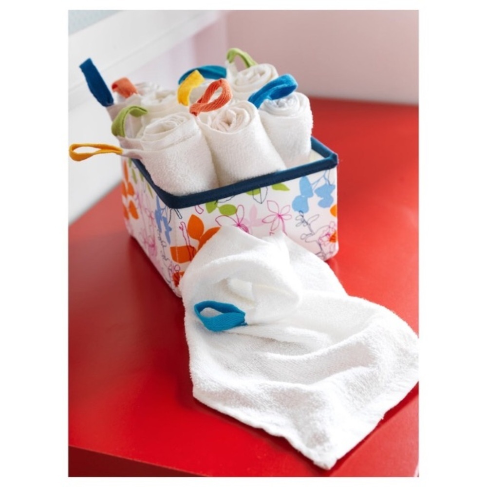 IKEA 10 Pack KRAMA Washcloths White Terry Cloth Small Bath Towels NEW NWT